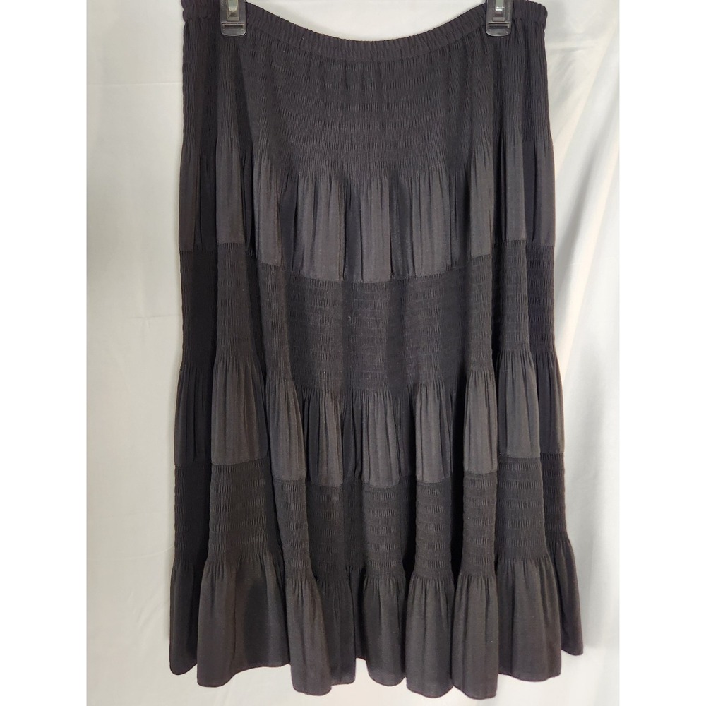 Apostrophe Black Tiered Midi Skirt – Petite M - Picture 4 of 8